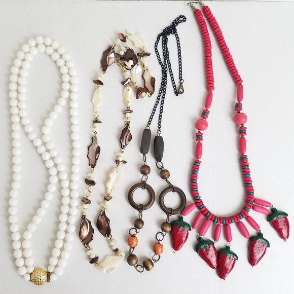 Fashion Jewelry Jewelry - Vintage Modern Statement Necklace Lot Boho